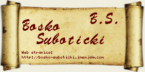 Boško Subotički vizit kartica